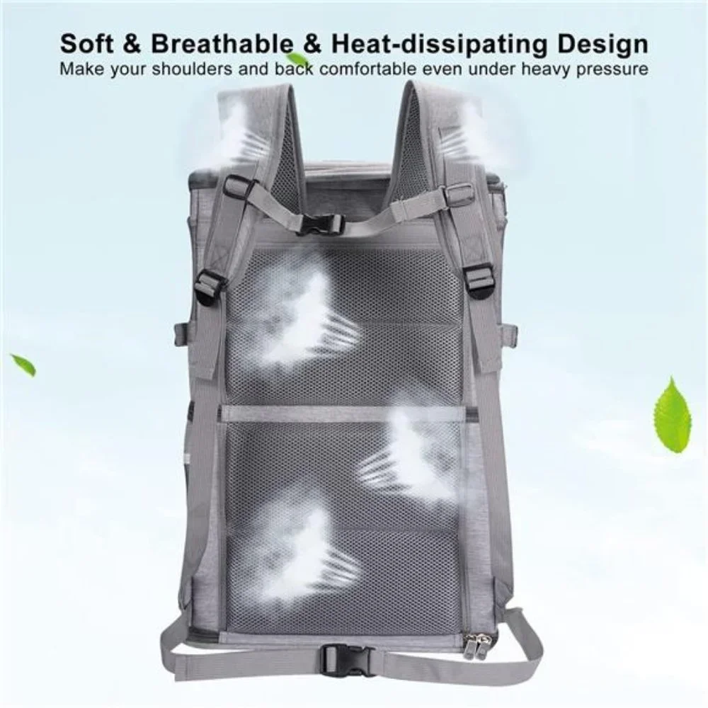 2-in-1 Double Pet Carrier Backpack for Small Cats and Dogs, Portable Pet Travel